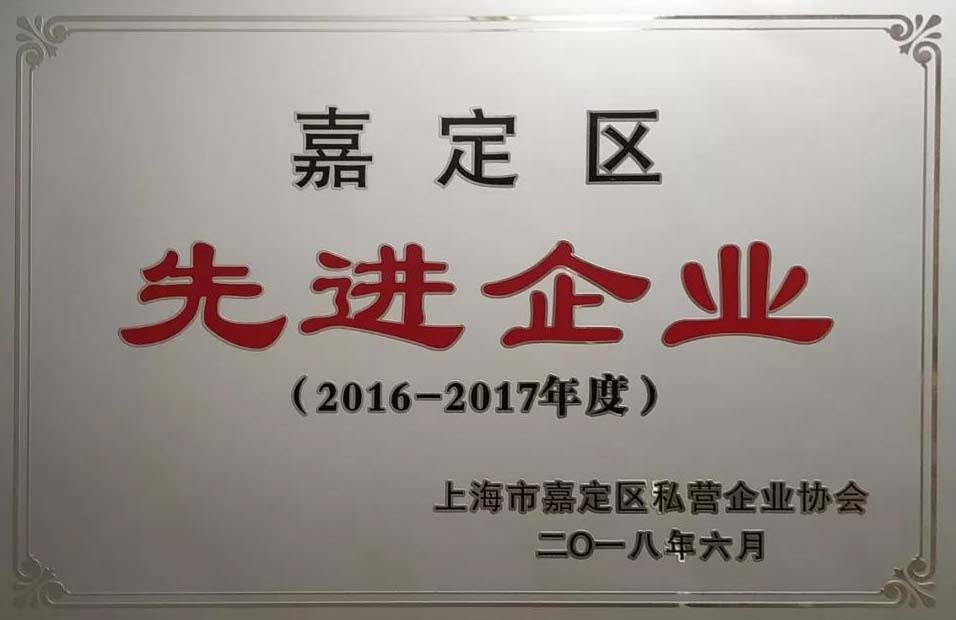 嘉定區(qū)先進(jìn)企業(yè)獎(jiǎng)牌